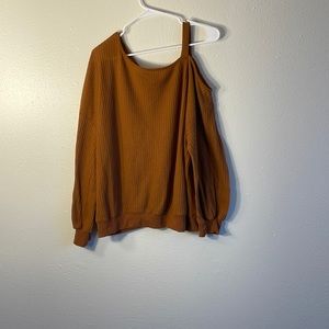 Shein curve burnt orange top off the shoulder